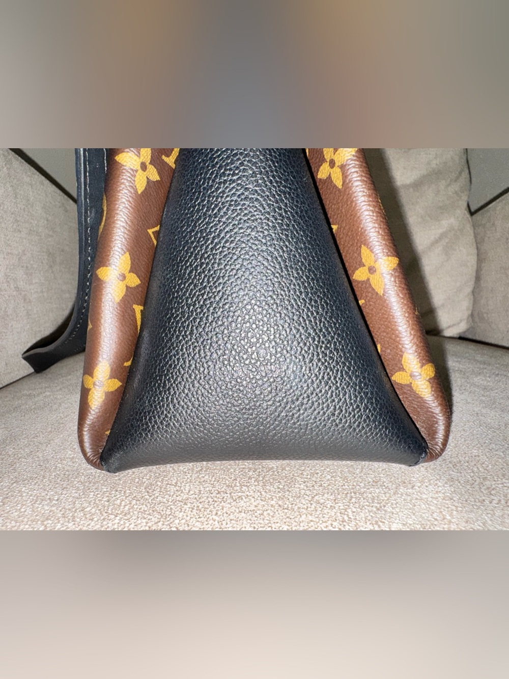 Discontinued Louis Vuitton Brown Monogram Satchel with Black Trim “Soufflot MM” - Picture 12 of 16